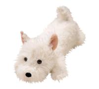 Peluche chien - Adorable chiot en peluche à câliner et à jouer - Chien blanc couché comme d'accompagnement - Pour , chambre d'enfant, maison, bureau, canapé, lit, voiture, anniversaire