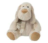Peluche Chien Assis "Écharpe" 25cm Beige