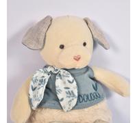Chien avec doudou bleu 22 cm : DOUDOU BOTANIC BIO - Doudou et Compagnie