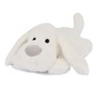 Histoire d'ours - Peluche Allongée Chien Blanc - 40 cm - Stretch - HO3334 | Matière Stretch Ultra Douce - Doudou Peluche Bébé Original - Dès la Naissance - Idée Cadeau Naissance pour Filles et Garçons