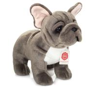 Teddy Hermann Peluche Bouledogue français debout 91999 Gris 30 cm durable, matériaux recyclés