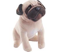 Peluche chien Carlin avec son - 18 cm