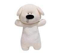 Peluche chien dessin animé oreiller long 110cm peluche chien douce et réaliste marron clair, un excellent cadeau pour les amis, les enfants, les copines pour les anniversaires ou autres fêtes