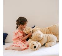 Peluche chien hector plissé miel 35 cm
