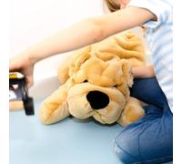 Peluche chien hector plissé miel 45 cm