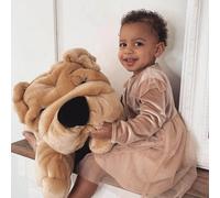 Peluche chien hector plissé miel 65 cm