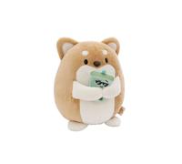 NICI Peluche chien Hiro 16 cm avec bubble tea en boîte cadeau 11×12×6,5 cm brun