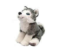 peluche Chien Husky de 20 cm gris blanc