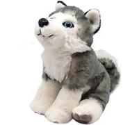 Peluche Chien Husky De 20 Cm Gris Blanc