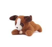 Peluche chien marron allongee lestee - Les P'tits Relax - 22 cm Marron