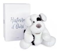 Histoire d'Ours - Peluche chien assis - Blanc - 30 cm - A LA CAMPAGNE - HO3126