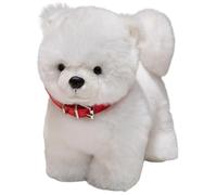 Peluche Chien, Peluche Douce Et Câline avec Collier Chiot Shiba Inu Réaliste Jouet pour Enfants Et Adultes(White,25cm/9.8in)
