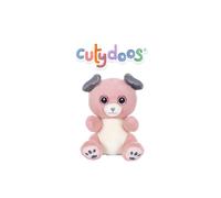 Gipsy Toys - Peluche - Chien Spot « cutydoos » - 23 cm - Rose poudré et Gris - Peluche Douce - Cadeau Enfant - Compagnon câlin - Jouet Original et Tendre