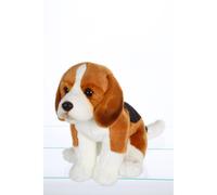 Peluche - chiens réalistes assis, beagle 25 cm marron TU