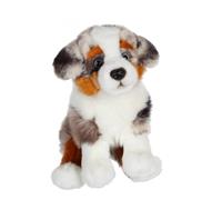 Peluche - chiens réalistes assis, berger australien 25 cm blanc TU
