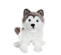 Peluche - chiens réalistes assis, husky 25 cm noir TU