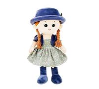 Peluche Chiffon Poupées Jouet Peluche Poupée Douce Fille Peluche Interactive Peluche Bébé Première Poupée Princesse Poupée avec Petit Chapeau Accessoire pour Enfant Anniversaire Noël Cadeaux