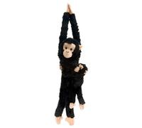 Wild Republic peluche Chimpanzé avec bébé 51 cm en peluche noire Blanc