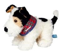 Peluche chiot Fox Terrier Boomer - Blanc Noir Noir G