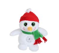Peluche - Noel Pétillous Sonore 16 Cm - Bonhomme De Neige Blanc TU