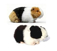 Peluche cobaye 2 pièces super douce à collectionner compagnon cochon d'Inde Intéressant pour câliner faire la sieste et décorer la maison cadeau bébé et enfant Halloween Noël filles et garçons 18 cm