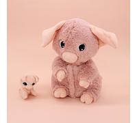 LES DÉGLINGOS Les PTIPOTOS by Peluche Maman Bebe - Toute Douce - Cadeau Naissance - BARBEKIOU Cochon Maman & Bebe Rose - 25CM