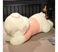 Peluche Cochon Surdimensionnée En Forme De Pull, Adorable Papa Cochon, Grand Oreiller, Poupée Endormie, Cadeau Pour Fille Blanc-1,3 M
