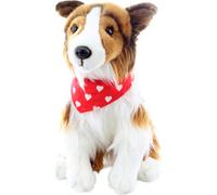 Peluche Colley à poil long avec écharpe 26 cm ECO-FRIENDLY
