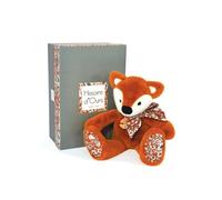 Doudou et Compagnie - Peluche renard Collection Copains Câlins 25 cm orange avec boîte cadeau