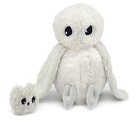 Déglingos Peluche Coucou la Chouette Maman et Bébé – Polaire ultra douce – 24 cm Blanc