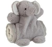 Peluche & Couverture Enfant Eléphant 24cm Gris Gris G