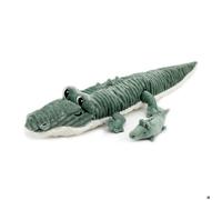 Peluche crocodile Croketou maman et son bébé vert