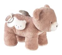 NOUKIE’S - Peluche d’Activités Lily Rose - Jouet Éveil Sensoriel avec Miroir, Hochet, Anneau Dentition, Papier Froissé et Boîte à Musique - Jouet Bébé Naissance Fille ou Garçon - Cadeau Original