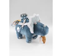 Peluche d'activités ops en veloudoux et mousseline de coton bio bleu TU