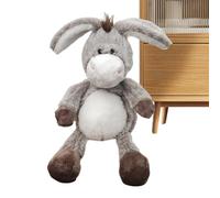 Peluche d'âne mignonne - 33 cm avec de longues oreilles - Coussin d'âne doux avec jambes pendantes - en peluche l'heure du coucher - Cadeau d'anniversaire pour et filles