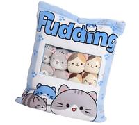 Peluche D'animal En Peluche, Oreiller De Collation Pour Chat,Oreiller De Chat De Dessin Animé, Poupées En Peluche | Animaux En Peluche Réalistes Pour Voiture, Salon, Appartement, Chambre, Canapé, Dort