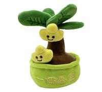 Peluche d'arbre d'argent - Jolie poupée de plantes porte-bonheur - Détendez-vous et devenez riche pendant la nuit - Adorable étagère de bureau - Décoration de chambre à coucher - Cadeau pour flan