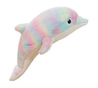Peluche dauphin - Adorable peluche arc-en-ciel - Pour enfants et bébé - Dauphin coloré - Animaux marins - Doudou doux (50 cm, multicolore)