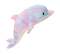 Peluche dauphin - Adorable peluche arc-en-ciel - Pour enfants et bébé - Dauphin coloré - Animaux marins - Doudou doux (50 cm, violet)