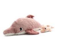 Les DÉGLINGOS Les Ptipotos by Tofou Le Dauphin Maman bébé - Peluche Toute Douce - idéal Cadeau Naissance - Rose - 54 cm