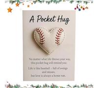 Peluche de baseball de taille de poche - Note de softball avec design en forme de cœur - Cartes de motivation | Pour petit ami, homme, petite amie, femme, Noël, adultes, collègues, athlètes de Pâques