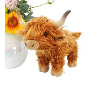 Peluche de bœuf des hautes terres - Doux, réaliste et mignon, 35 cm - Décoration d'intérieur - Peluche et jouet - Pour fille - Décoration pour chambre à coucher, salle de jeux, aire de jeux pour