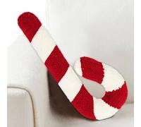 Peluche De Canne À Sucre De Noël, Coussin Décoratif en Forme De Canne À Sucre d'Orge, Doux pour Lit Et Canapé, Décorations De Vacances