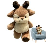 Peluche de cerf en peluche - Coussin de cerf en coton, adorable figurine d'animal, coussin décoratif souple, légère et douce, décoration d'intérieur pour filles, adolescentes, adultes, chambre