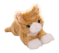 Peluche de Chat de Simulation - Douce et allongée - Figurine réaliste de Chat Orange - Adorable Jouet pour Chat - Compagnon en Tissu Doux - Animal de Collection léger - Choix Charmant pour Les