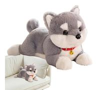 Peluche de chien, 38 cm, adorable de chiot réaliste avec clochette - Chiens en peluche couché pour - pour bébé, tout-petit, , anniversaire, chambre à coucher, interactif et pour
