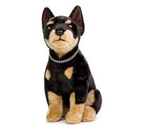 Peluche de Doberman Réaliste Pain Double Simulation 30cm, Chien de Compagnie Noble en Peluche, Modèle de Jouet Chiot, Collection de Cadeaux Unique pour Anniversaire d'Enfants, Décoration Maison