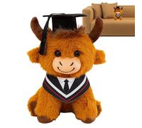 Peluche De Fin D'Études - Un Adorable Souvenir de 24,9 cm - Jouets Vache en Peluche,pour la fête de Graduation, la Maternelle, Le lycée, l'université, Les Femmes, Les Hommes, Les