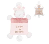 Kikkaboo Baby doudou Baby on Board, 2 ventouses, 25 cm, bruit de couinement, coloris:rose