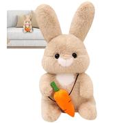 Peluche de lapin en peluche, jouet en peluche de lapin de Pâques | Assis mignons animaux en peluche, peluches pour filles, mignon animal en peluche, poupée en peluche de lapin carotte, comp